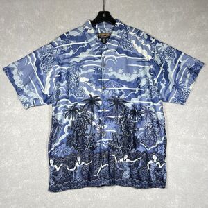 Patagonia Shirt Men’s XL Blue Button Up Pataloha Hula Girls Loop Collar Hawaiian